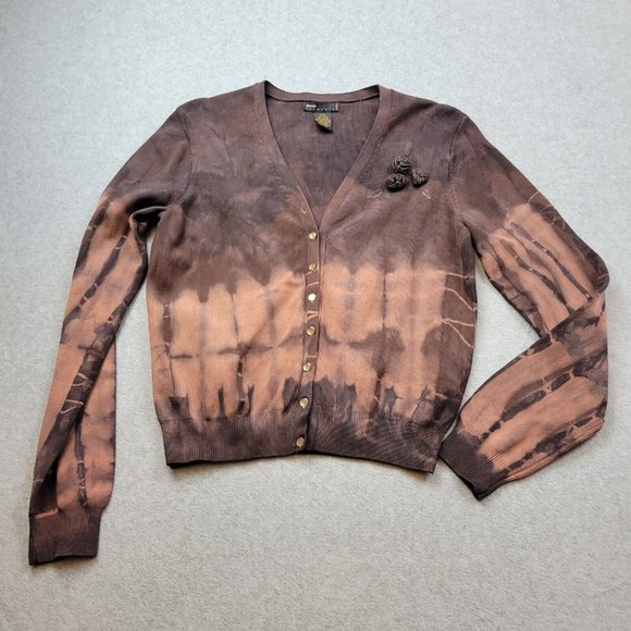 Grace Elements Sweaters - Vintage Grace Elements Sweater Womens Petite M Cropped Cardigan Tie Dye